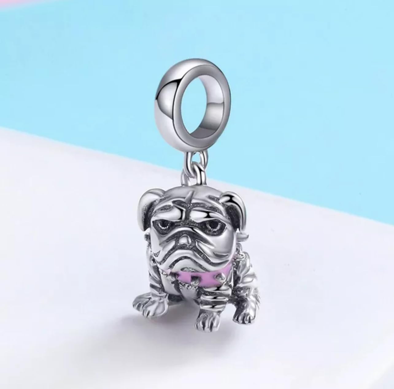 FLXHHX Charm Colgante De Inglés Animal Mascota Perro Plata De Ley 925 Genuina Compatible con Pulsera
