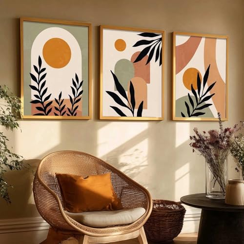 Image of Kalit Kala Decor Boho Art Home Decoration Paintings With Frame For Living Room Bed Room Hotel Wall Decor Digital Reprint Set of 3 (19X25 inch)