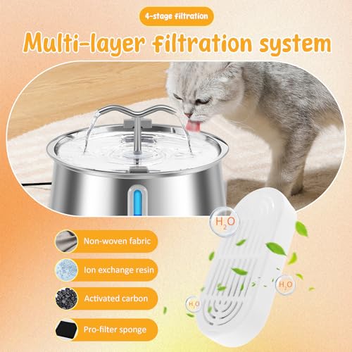 Fuente automática de agua para gatos acero inoxidable 4L miniatura 3