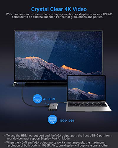 Usb C Hub, Usb C Adapter, Euasoo 10 In 1 Type C Hub With 1000M Rj45 Ethernet, 4K Hdmi, Vga, Usb 3.0 Ports, Pd 3.0 Charging Port, Tf/Sd Card Readers, Audio Mic Port For Macbook, Chromebook And More #TOP4