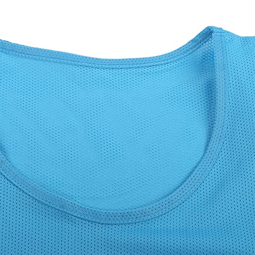 Colete Esportivo Infantil Tamanho Livre Azul, Colete de Treinamento de Futebol 12 Peças de Secagem R