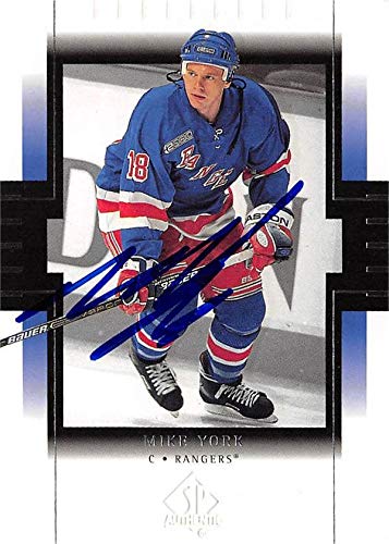Mike York autographed hockey card, 2000 Upper Deck #57, in a protective slab.