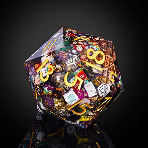 Image of UDIXI Giant D20 DND Dice 160mm Large 20 Sided Dice for RPG D&D, Home Decor | Handmade D&D Collections, with Hundreds Dice Inclusions, DM Gift, for Dungeons and Dragons Role Playing Games
