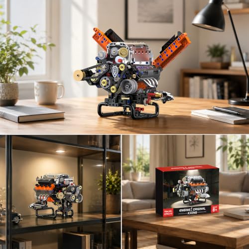 Image of V8 Engine Model Kit, 767 PCS Mini Car Engine Building Sets