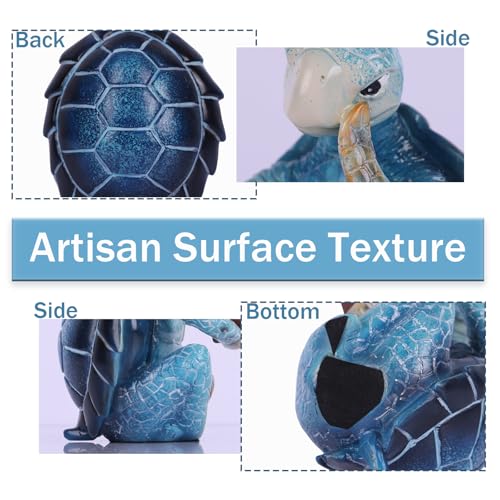 Figura Decorativa Tortuga de Mar en Resina Teal miniatura 2