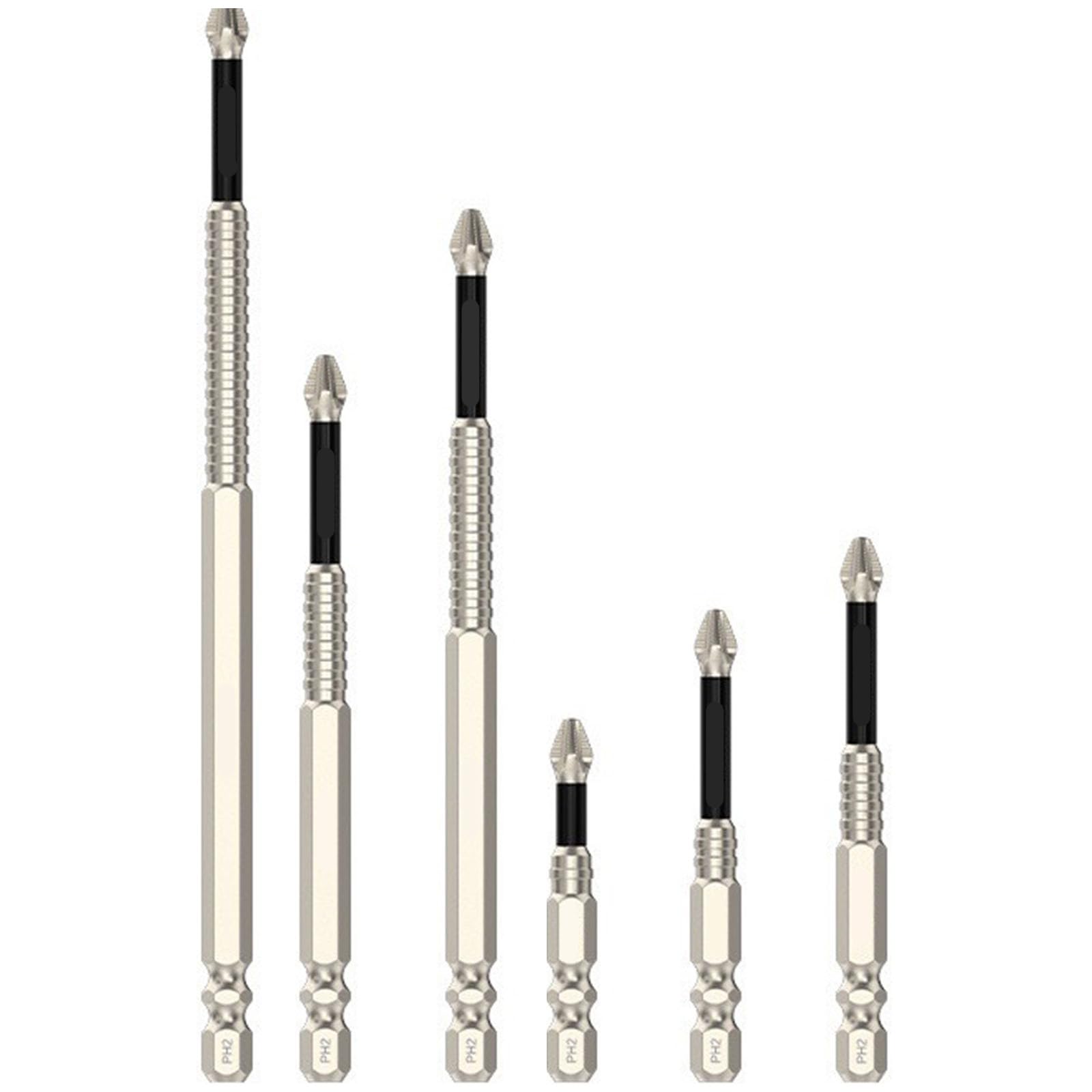 6Pcs K5 Screwdriver Bit Set 1 / 4inch Hexagon Shank Antislip Crossing Head Screw Driver Drill Bit Crossing Professional Screwdriver Tool