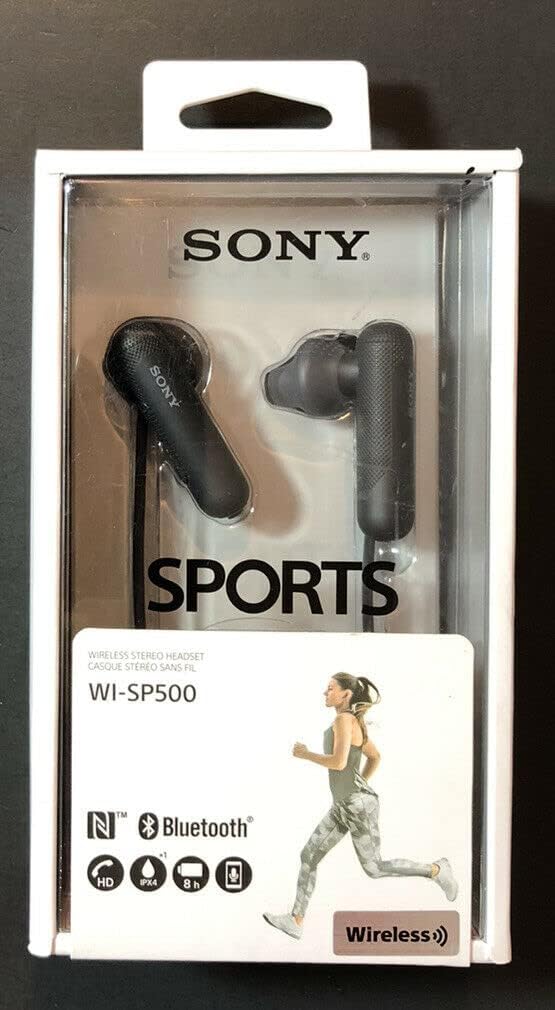 Sony WI-SP500 Wireless in-Ear Sports Headphones, Black (WISP500/B) (Renewed)