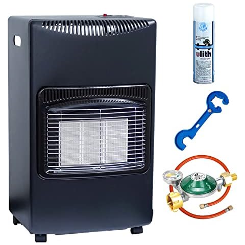 Gas-Ofen Heizofen Infrarot Heizstrahler 4,2 kW Camping-Heizung für Propangas-Kleinflaschen inkl. Schlauch Cover