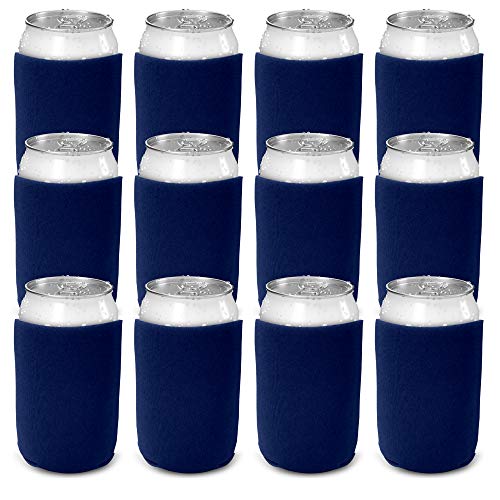 Csbd Beer Can Coolers Sleeves, Soft Insulated Reusable Drink Caddies For Water Bottles Or Soda, Collapsible Blank Diy Customizable For Parties, Events Or Weddings, Bulk (50, Navy Blue) #TOP22