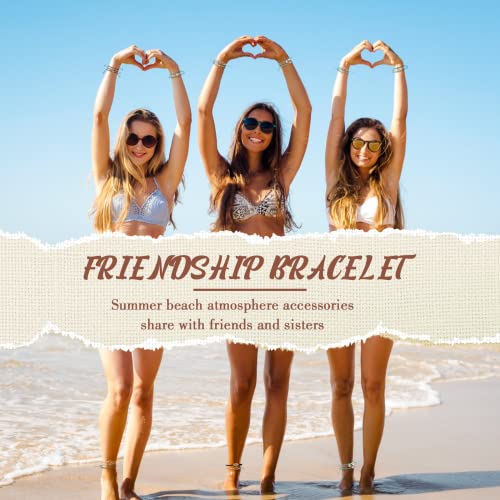 Hicarer 29 Pieces Adjustable Surfer Wave Bracelet Summer Ocean Strand Bracelet Waterproof Handmade Friendship Bracelet Sunflower Shell Bracelets Anklets Jewelry For Women Teen Girls(Cute Style) #TOP1