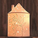 White Flameless Candle Lantern Decorative Table Centerpiece Large Farmhouse Candle Holder Wedding Sh