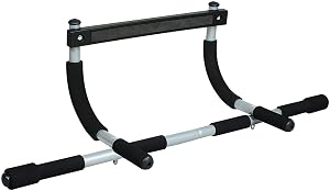 Iron Gym Pull-Up Bar - Total Upper Body Workout Bar for Doorway Adjustable Width Locking No Screws Portable