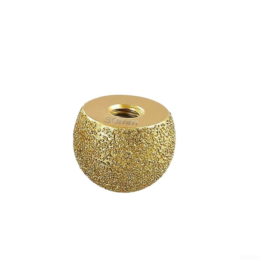 Mola diamantata a forma di fungo, 10 mm, per smerigliatrice angolare, brasata per lucidatura dei bordi, per curve interne in vetro e pietra, finitura oro (3 pezzi)