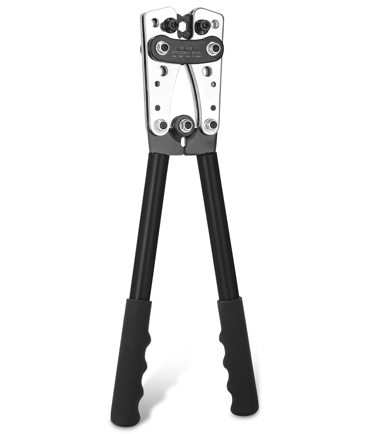 Pince à sertir pour cosses de câble 16 mm² - Pince à sertir 10-1/0 - Cosses de câble 16 mm² - Pince à sertir 6/10/16/25/35/50 Mm² - Noir