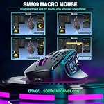 SOLAKAKA SM809 Pro Gaming Mouse with 9 Side Buttons,24000 DPI RGB Mouse for Gamer,16 Programmable Macros MMO Mouse,Black - Image 4