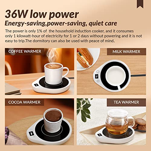 Mug Warmer, Upgrade Coffee Warmer & Cup Warmer For Desk With 3 Temperature Settings, More Hot Coffee Mug Warmer With Timer & 4H Auto Shut Off For Keep Best Flavor For Cocoa, Tea, Water, Milk #TOP5