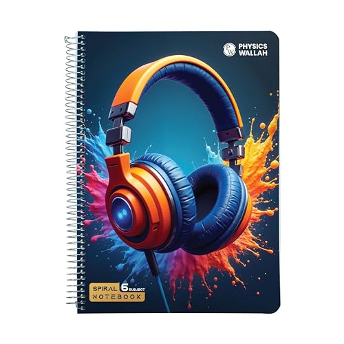 Image of Physics Wallah 400 Pages Notebook | 6 Subject | A4 Ruled | Spiral Binding | Strong Plastic Cover | Ideal for School, College & Exam Preparation
