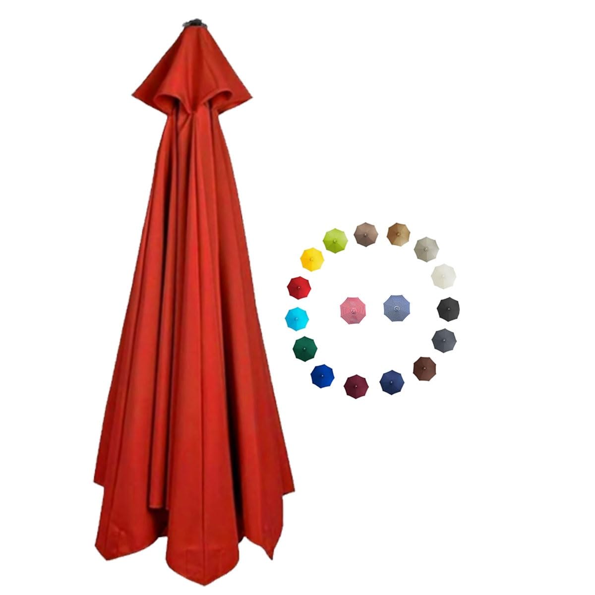 Beegma Unisex Red Replacement Parasol Canopy 2.0/2.3/2.7/3.0M Patio Umbrella Replacement Canopy 6 Arms/8 Arms Canopy Replacement Cover For Garden Market Beach Umbrella (Color : Size : 2.7M/9Ft-6Ribs)