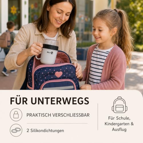 Foto von fenchi's AUSTRIA BellyCup Müslibecher für Kinder 750 ml mit Henkel – Grau