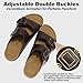 Imagen de Wizshoe Sandalias Mules Hombre Zapatillas Planas Verano Zuecos Sandals de Corcho Zapatos Planos con Hebilla Ajustable Cómodos con Plantilla Ergonómica Interior Exterior Marrón Oscuro 43 EU