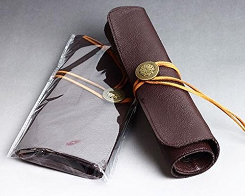 Amazon.co.jp: 革 ロール ペンケース ブラウン : 文房具・オフィス用品