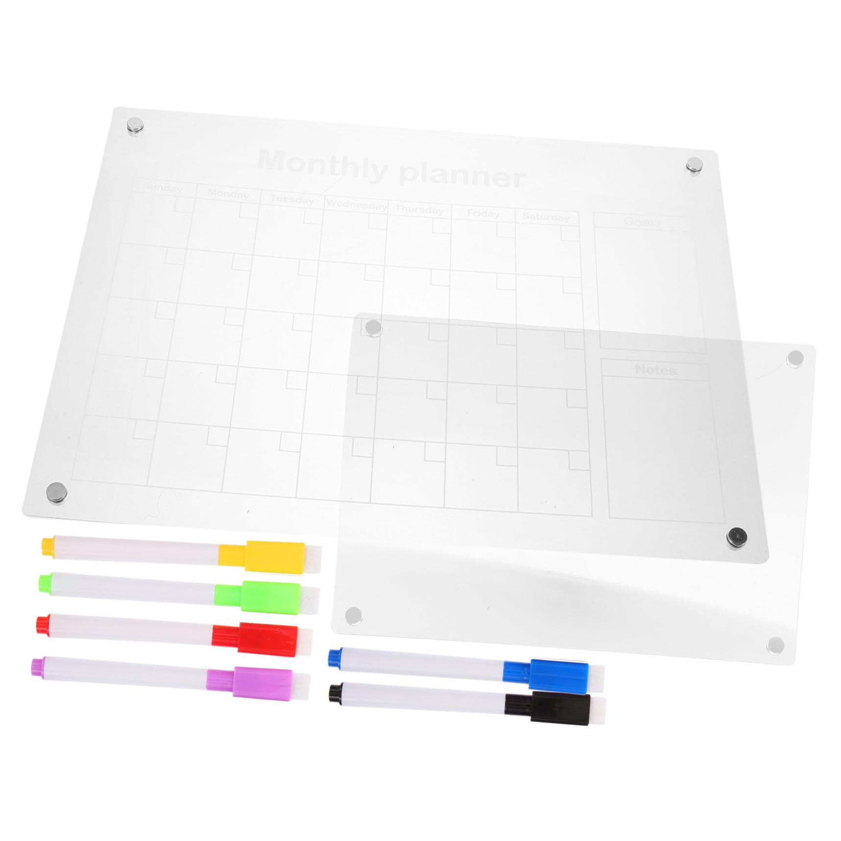 Tablero De Notas Magnético Pizarra Acrílica Transparente Para Nevera Tablero De Planificación De Borrado Seco Reutilizable Para Cocina Oficina Con Marcadores