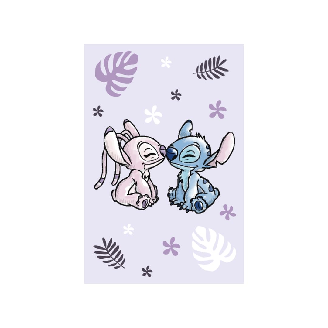 My Sweety Pop Girls Stitch & Angel Blanket - Pink Stitch & Angel 'S Blanket – 100 X 150 Cm – 100% Polyester – Disney Blanket – Gift Idea (Stitch & Angel Plaid – Pink)