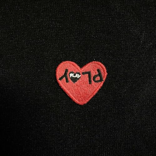 Men Cardigan V-Neck Red Various Interesting Heart Embroidery Cotton with Button Solid Casual Fit Open Front Sweater2