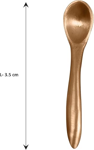 Miniatura 3 de De Kulture - Cuchara de sal Kansa de bronce puro hecho a mano, vajilla de lujo clásica dorada bruñida, cubiertos utilitarios de grado alimenticio,