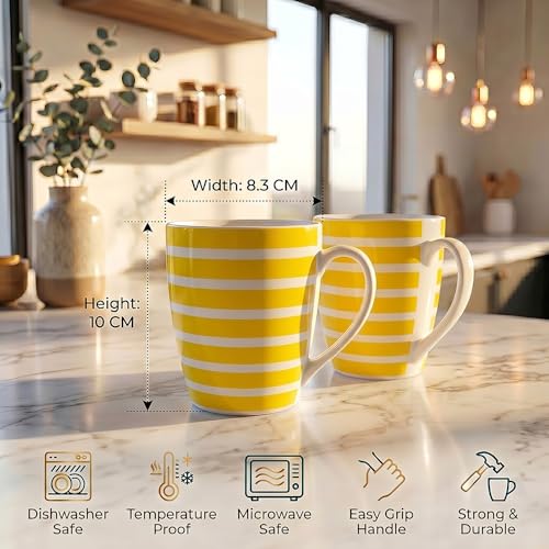 Image of UPC Premium Bone China Coffee Mug Set of 2 | Elegant Ceramic Tea & Coffee Cups for Home, Office & Cafe | Lightweight, Durable, Microwave & Dishwasher Safe Mug Set | Luxury Drinkware Collection