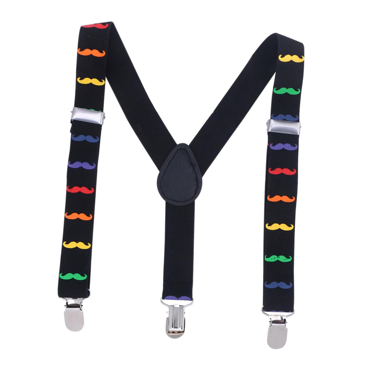 Holibanna Cartoon Beards Pattern Suspenders for Kids Boys/girls Y-shape Elastic Belt Easy Open Metal Clip Closure Adjustable Machine Washable