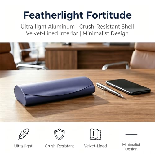 Image of Philley Aluminum Ultra-Light Eyeglasses Case Hard Shell Nearsighted Glasses Case for Women & Men