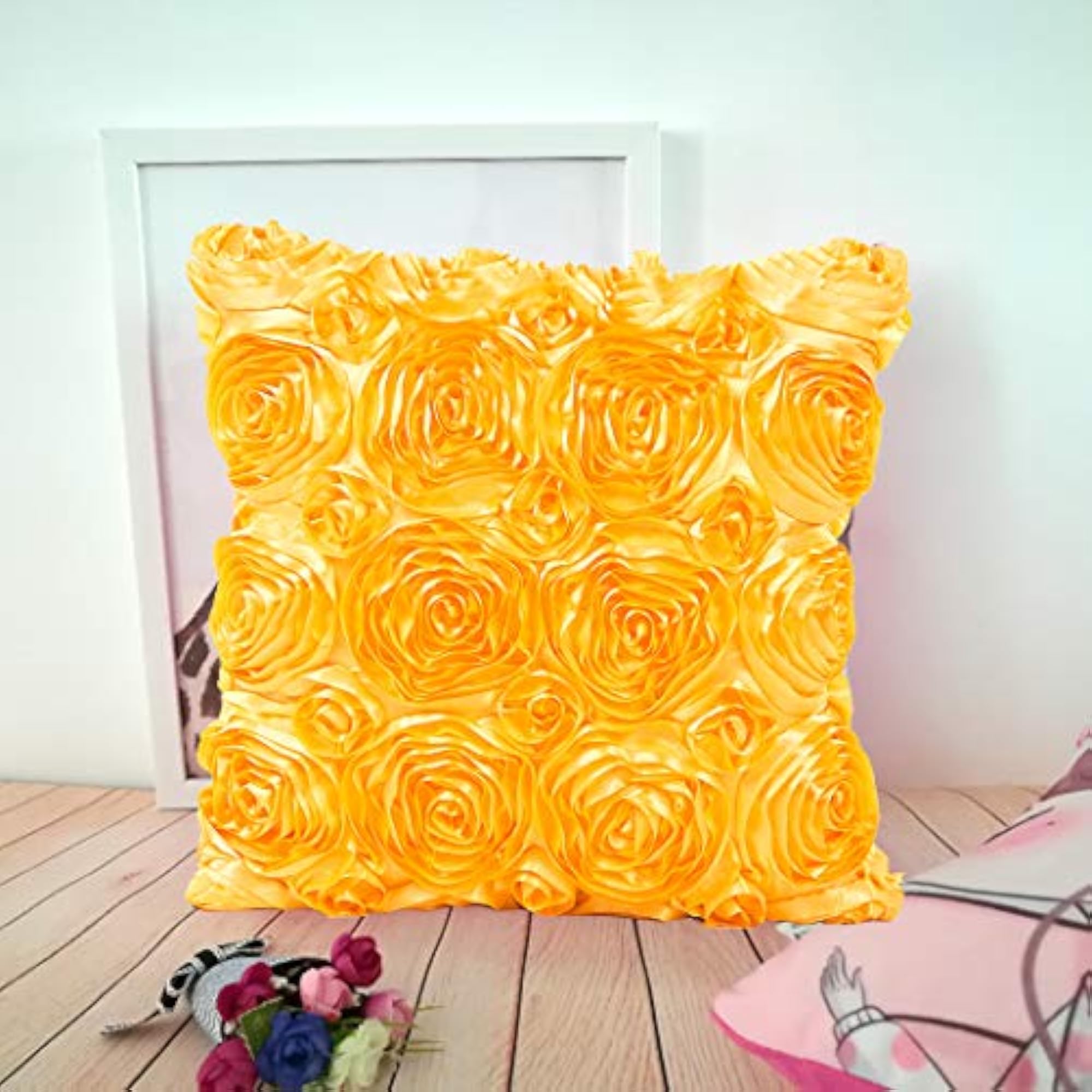 Throw Pillow Case Decorative Rose Flower Throw Pillow Cover
