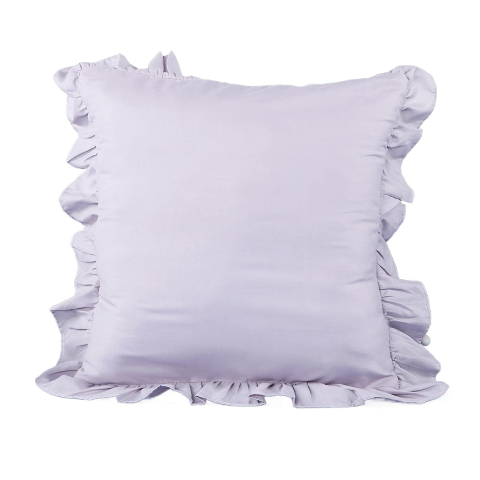 LYXYGMV 1 Pc Ruffled Pillowcase Core Envelope Pillow Shams Soft Breathable Non Shrinking For the Bedroom(Grey,45x45cm No Pillow)
