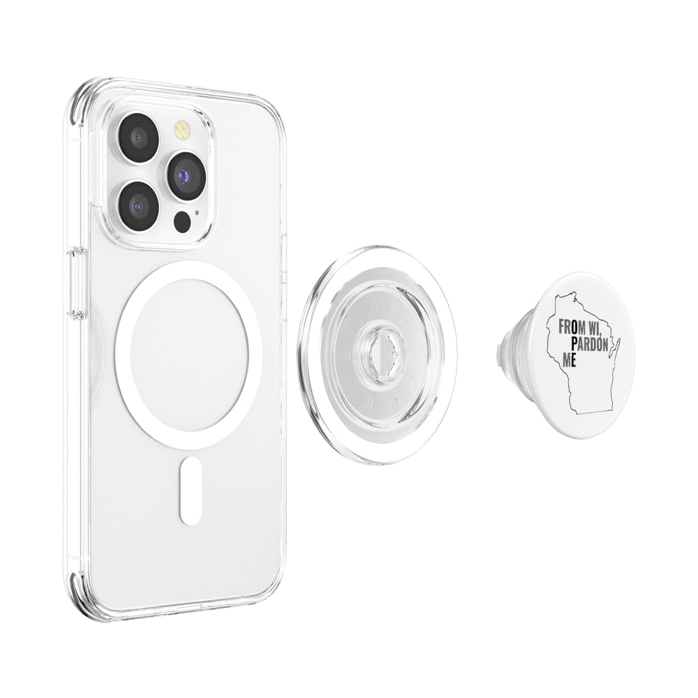 Funny Midwest Ope Wisconsin Open Just Gonna Sneak Past Ya PopSockets PopGrip for MagSafe, Clear - Image 3