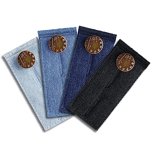 Vicloon Jeans Taille Erweiterung Knopf 4 Stück Hosen Knopf Verlängerung verstellbare Hosenbunderweiterung Hosen Knopfverlängerungen für Jeans