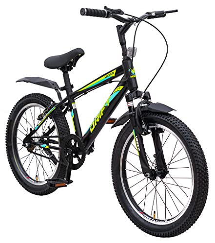 Image of VESCO Drift 20T Kids Semi-Fat Tyre Cycle for Boys | Single Speed | Front Suspension | Frame 12.5 Inch | Ideal for : 7 to 10 Years Kids Bike (Green)