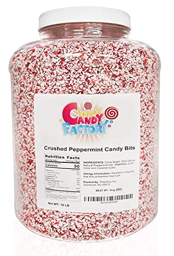 Sarah's Candy Factory Crushed Peppermint Candy Pieces Bits In Jar (10 Lbs) #TOP7