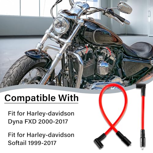 Image of DYNA-409BK Spark Plug Wires, Compatible with Harley-Davidson Big Twin Dyna Super Glide /Wide Glide /Low Rider 2000-2017 & Softail Springer /Slim /Deluxe /Deuce 1999-2017