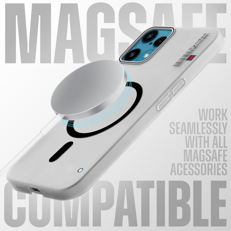 Image of Mr. Case Back Cover for Nothing Phone 3A Lite 5G Elegant Frosted White Translucent Back Only Compatible with Wireless Magnetic Accessories | Anti-Scratch Shockproof Phone Case - Black