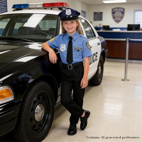 Disfraz de policía para niñas 11-12 años miniatura 3