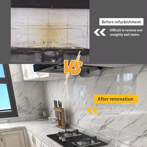 Image of WALLVEAR PE Foam Marble Tiles Top-Quality Self-Adhesive Wall Covering, Versatile, Water Resistant, and Scratch-Resistant Marble Wall Panel Sheet,60cm X 60cm X 3mm (4 Sq.Ft) (New White Marble)