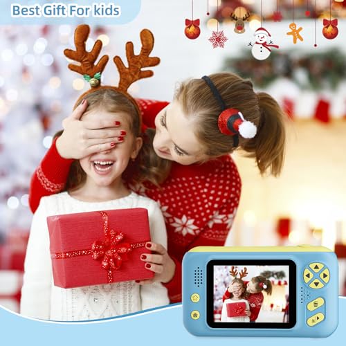 Image of Makolle Camera for Kids, Toddler Volging Cameras Age 3-8 Christmas Birthday Gifts for Boys and Girls 3-12 Year Old Boys Digital Camcorder for Video Portable Kids Selfie Camera with SD Card Blue