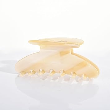 Acetate Hair Clips for Women Girls - 3.5-Inch Durable Hair Claw Clips for Fine and Medium Thick Hair Cream White