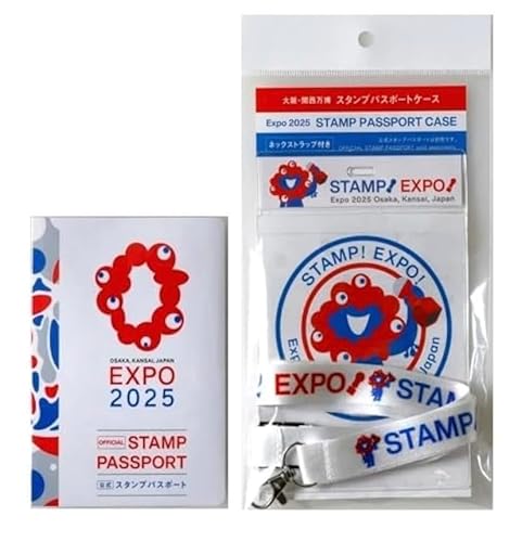大阪万博 EXPO osaka 関西万博 スタンプ帳 大阪万博 スタンプパスポート スタンプラリー EXPO osaka 関西万博2025 スタンプパスポートケース ミャクミャク ホワイト ネックストラップ付きのサムネイル