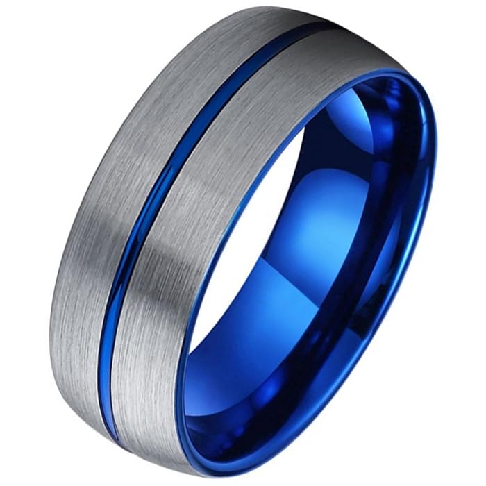 Bague en tungstène pour homme avec rainure brossée élégante de 20mm de large