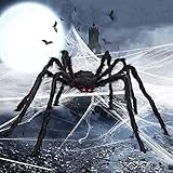 STEFORD Halloween Giant Spider Decoration,59” Scary Large Fake Spider Halloween Hairy Spider Props...