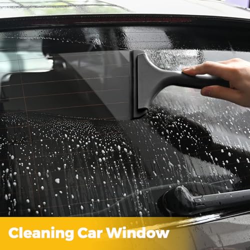 Silikon Fensterabzieher Klein, Scheibenabzieher Auto Klein 15cm, Abzieher Autoscheibe Kleins, Fensterwischer, Duschabzieher Schwarz, für Autofenster, Spiegel, Glas, Badezimmer