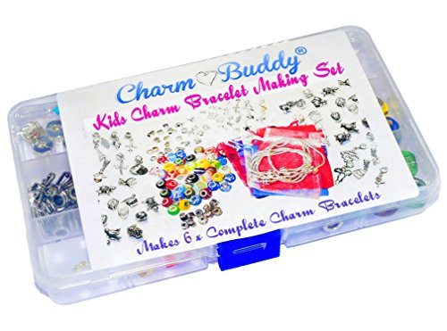 Girls 6 x Charm Bracelet Jewellery Making Kit Birthday Party Gift Set