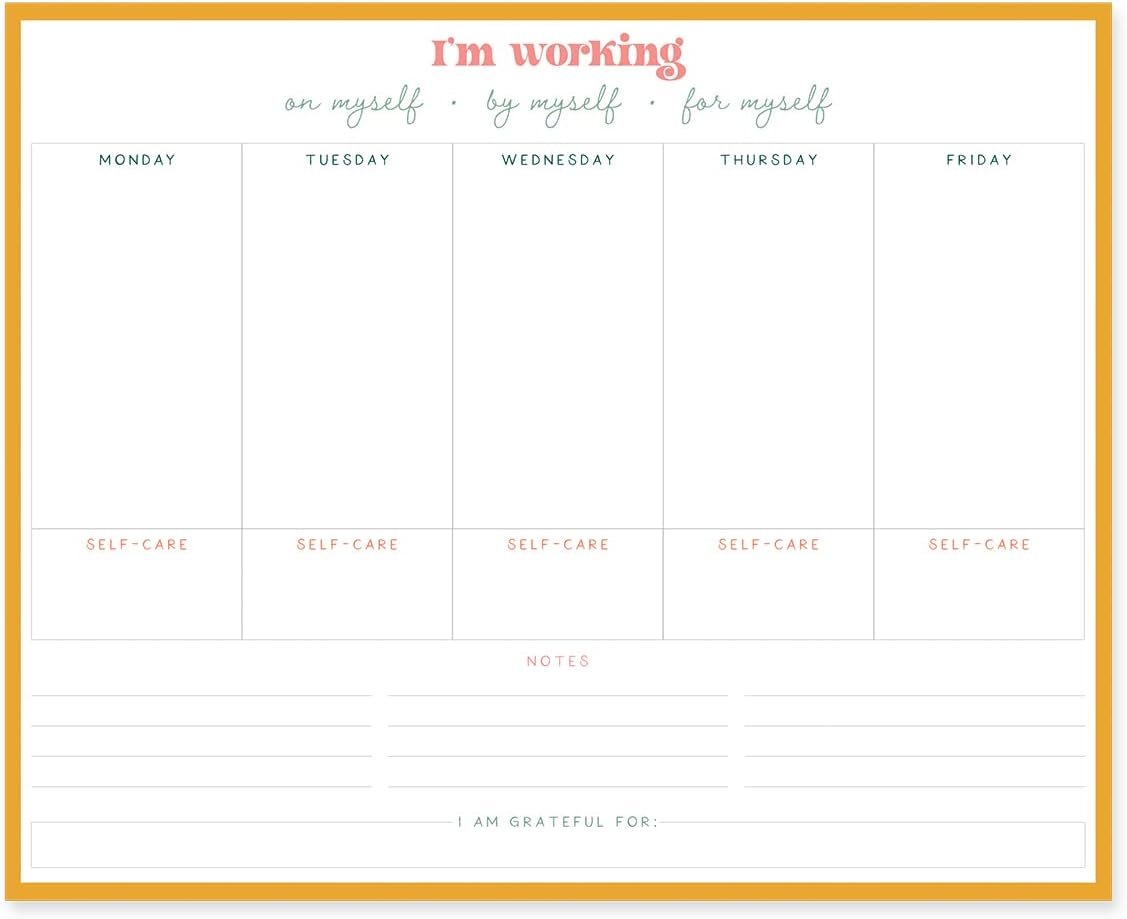 Graphique Weekly To Do Deskpad - Self Care Design - 9.75" x 8", 80 Sheets, Themed Pages - Planner for College Students, Business Appointments, Great Gift
